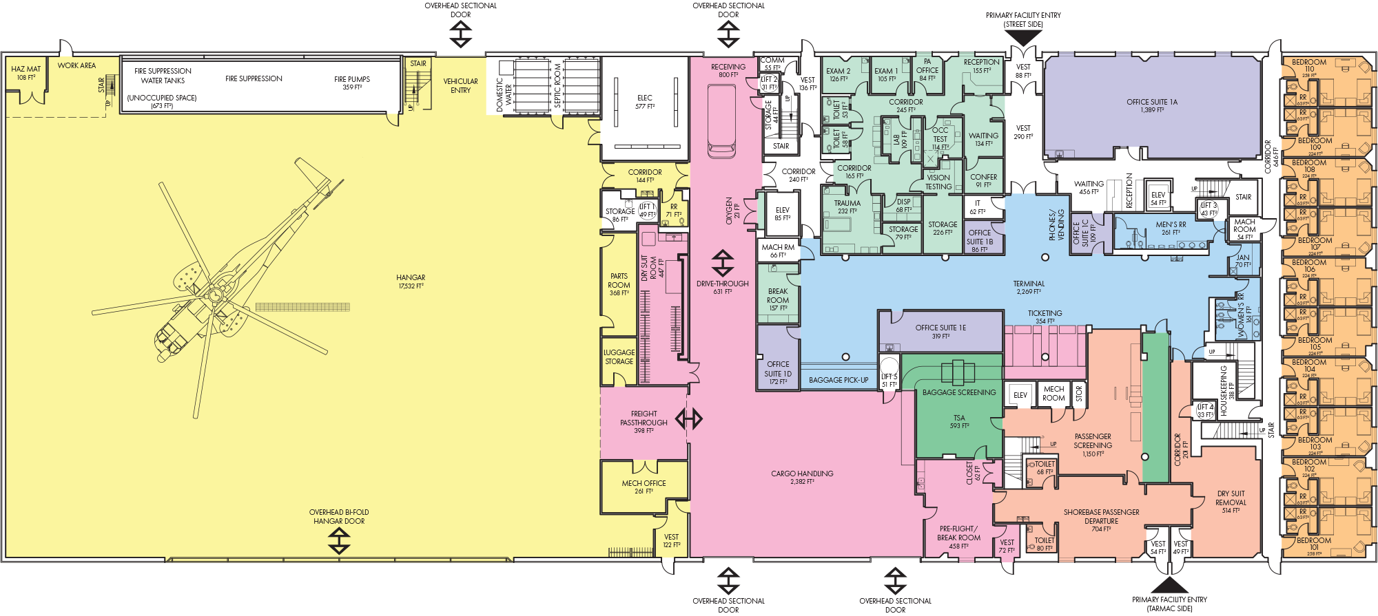 Deadhorse Aviation Center floor plans, level 1