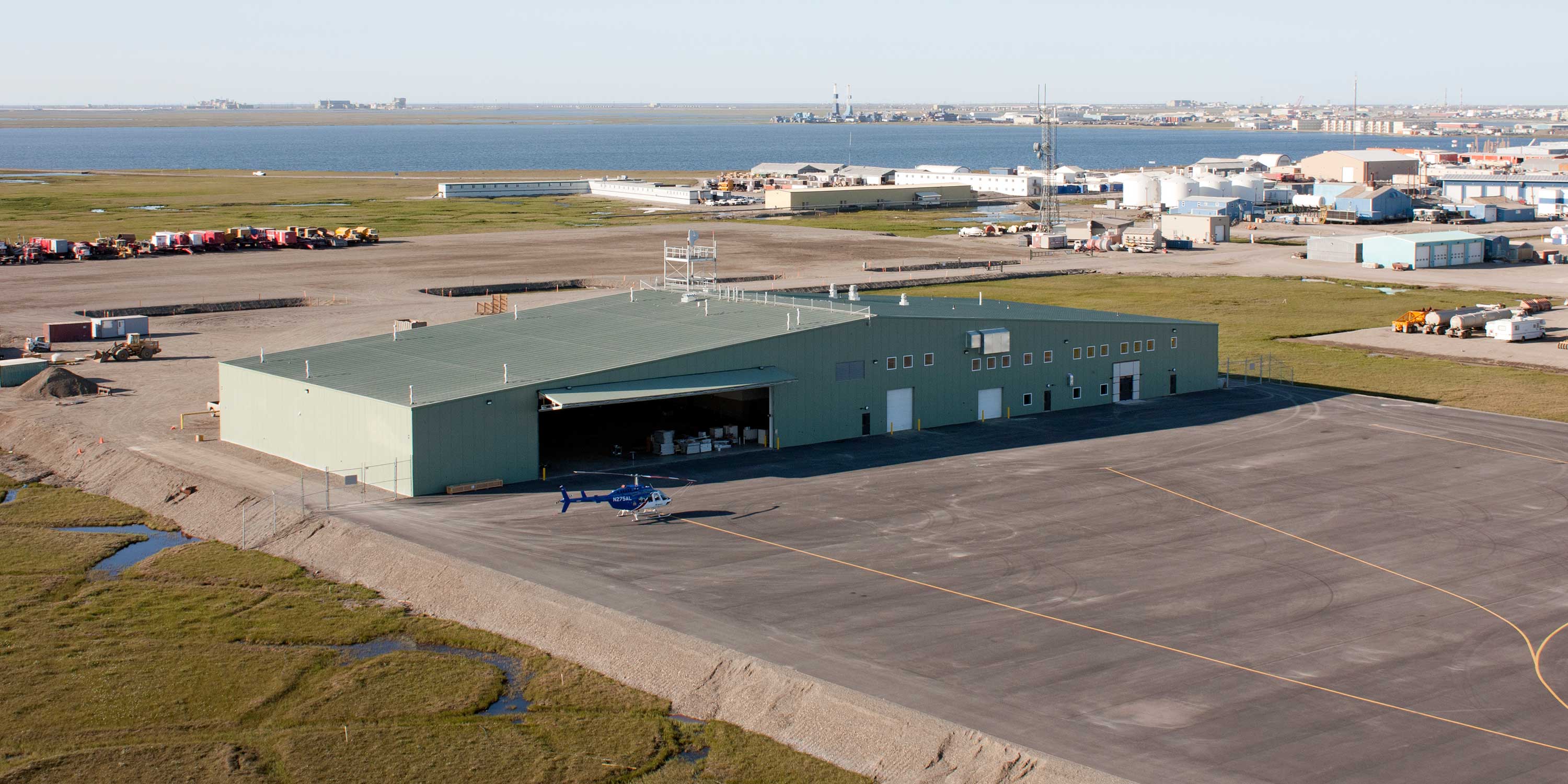 Aerial view of the Deadhorse Aviation Center